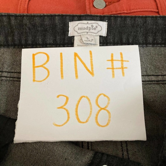 Mudpie Skirt Womens Sz L Black Denim Jean Button Front Frayed Hem Mini‎ - Picture 9 of 9